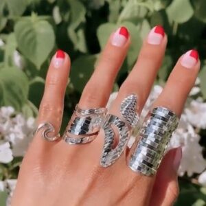 New!  Sterling Silver Disco Ring, Shield Ring, Armor Ring, Chunky Silver Ring